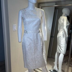 Dolce & Gabbana Satin Brocade Crystal DG Sheath Dress